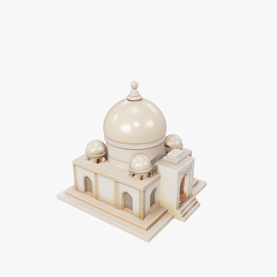Symmetrical Mosque Architecture Model Pack