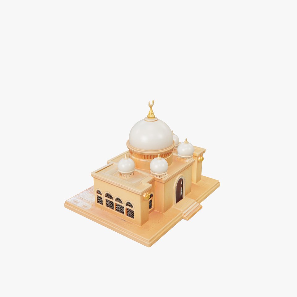 Stylized Mosque Dome Crescent model pack