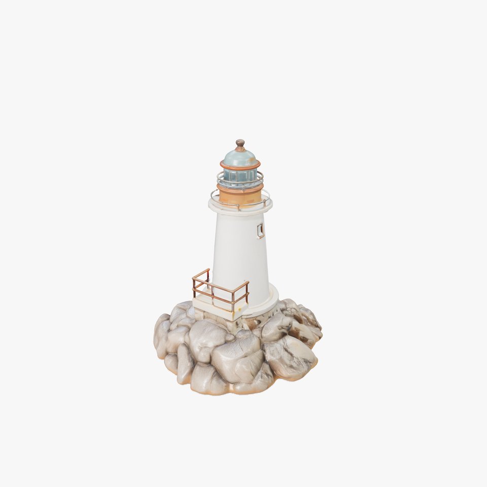 Rustic Lighthouse Coastal Scene model pack