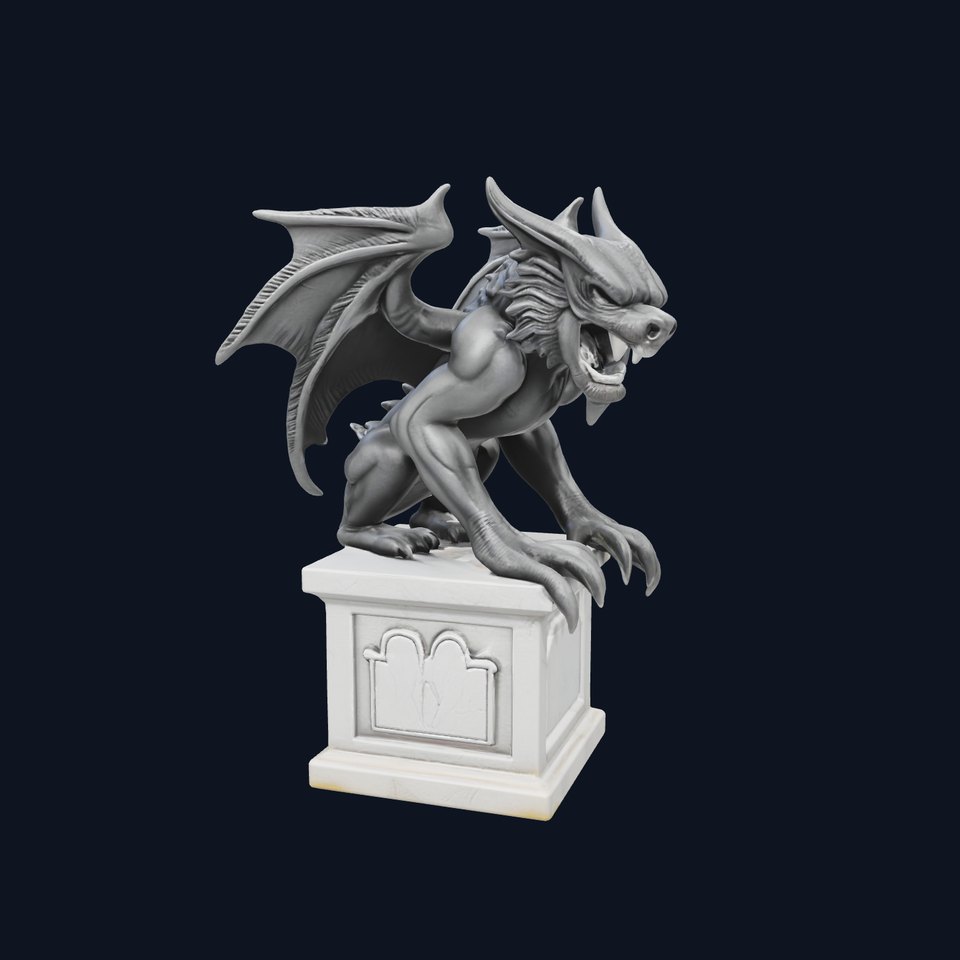 Ornate Gothic Gargoyle Sculpture model pack