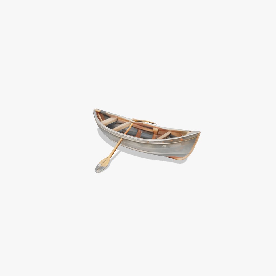 Weathered Rowboat with Oars model pack