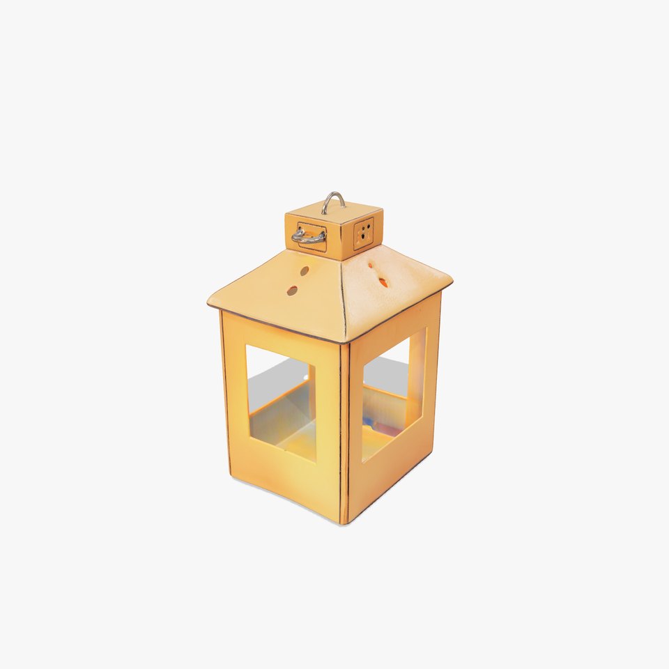 Vintage Cardboard Box Lantern model pack