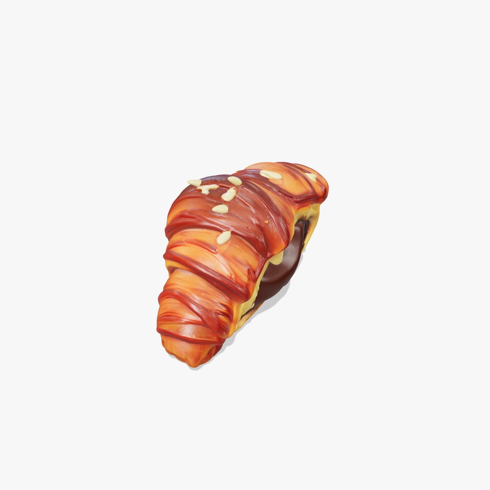Chocolate-Filled Croissant 3D Texture Model Pack