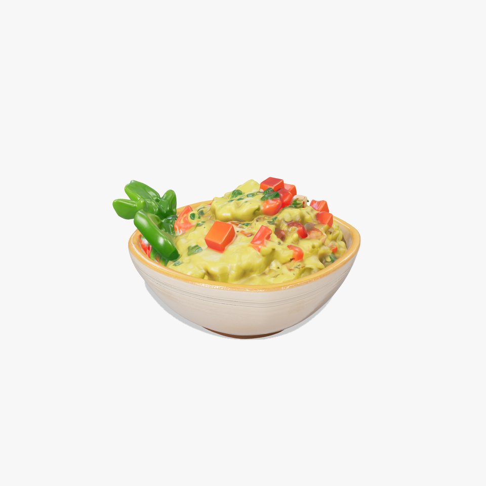 Guacamole Bowl Traditional Design 3D Model Pack