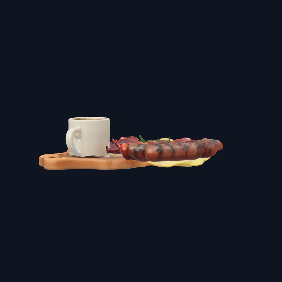 Breakfast Platter with Omelet and Bacon model pack