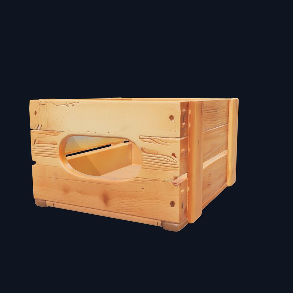Rustic Wooden Crate Distressed Finish model pack