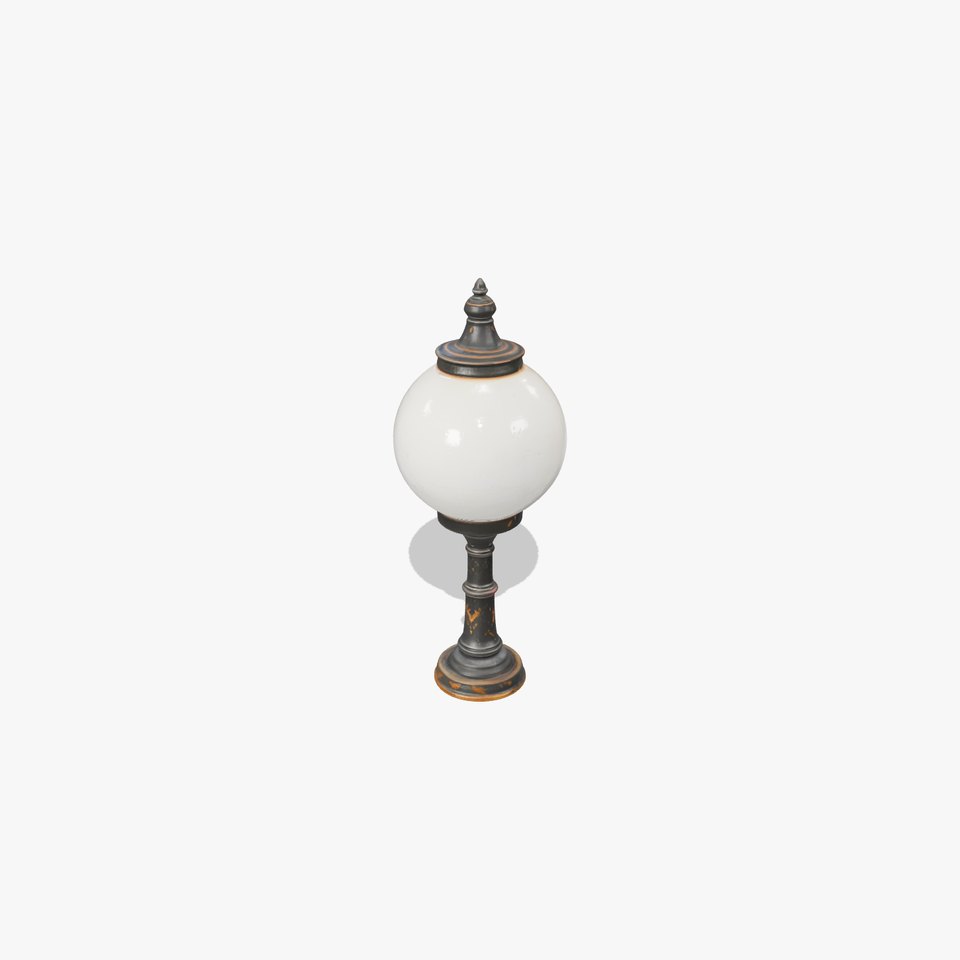 Vintage Street Lamp Globe Short Post model pack