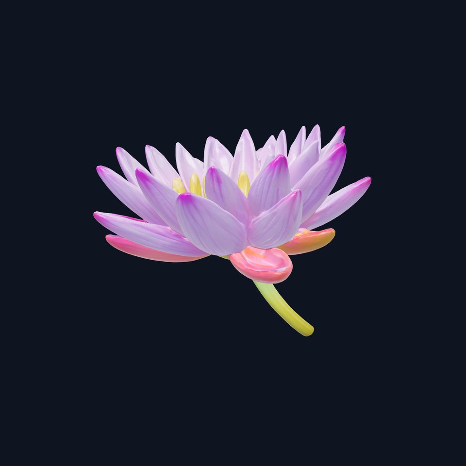 Soft Violet Water Lily model pack