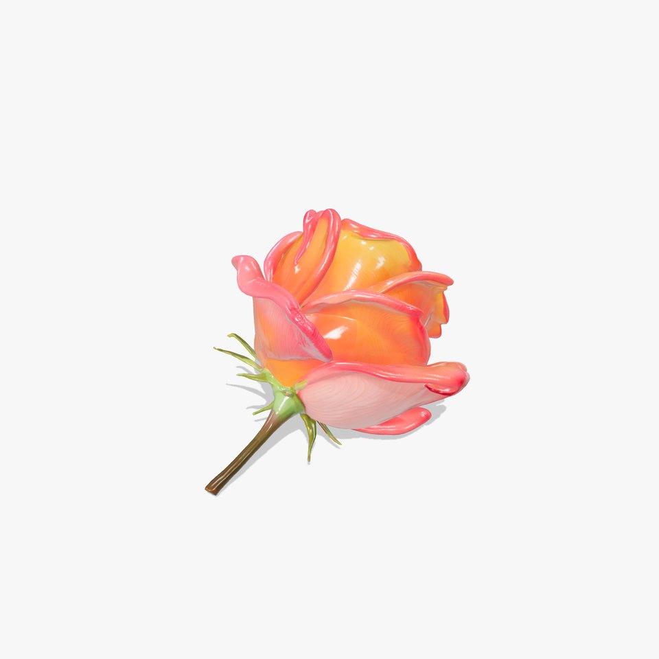 Vibrant Rose Flower Sculpture model pack