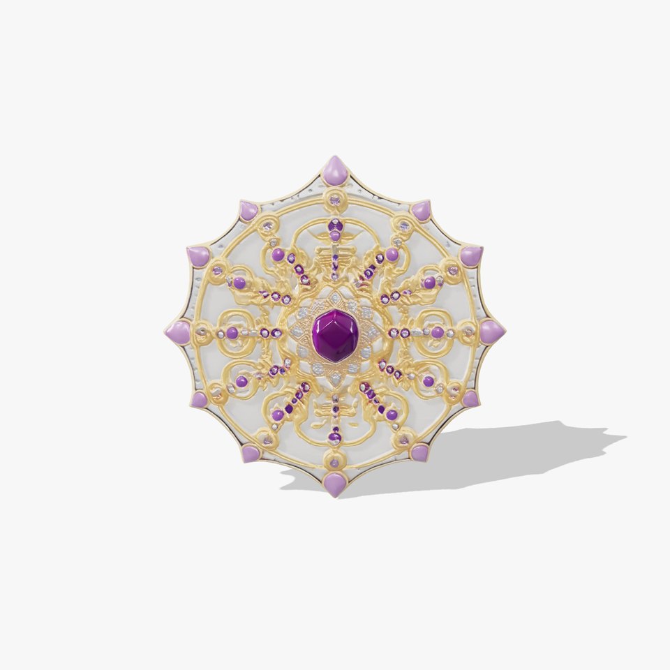 Divine Celestial Shield with Amethyst Crystal model pack