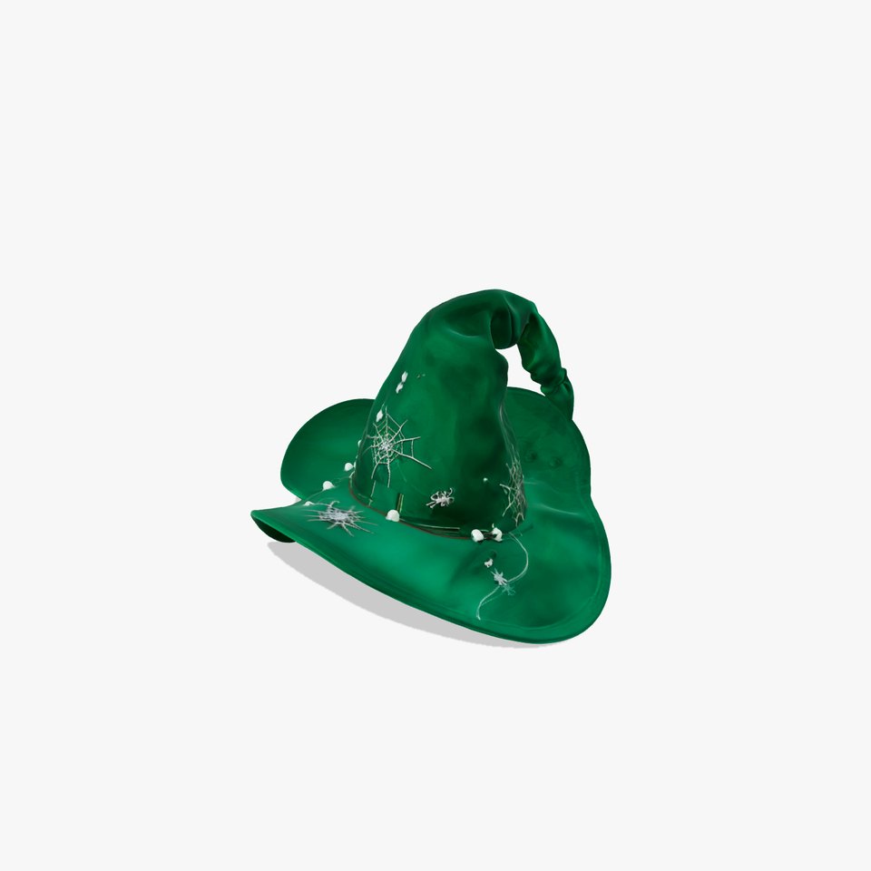 Emerald Witch Hat with Silver Webs model pack