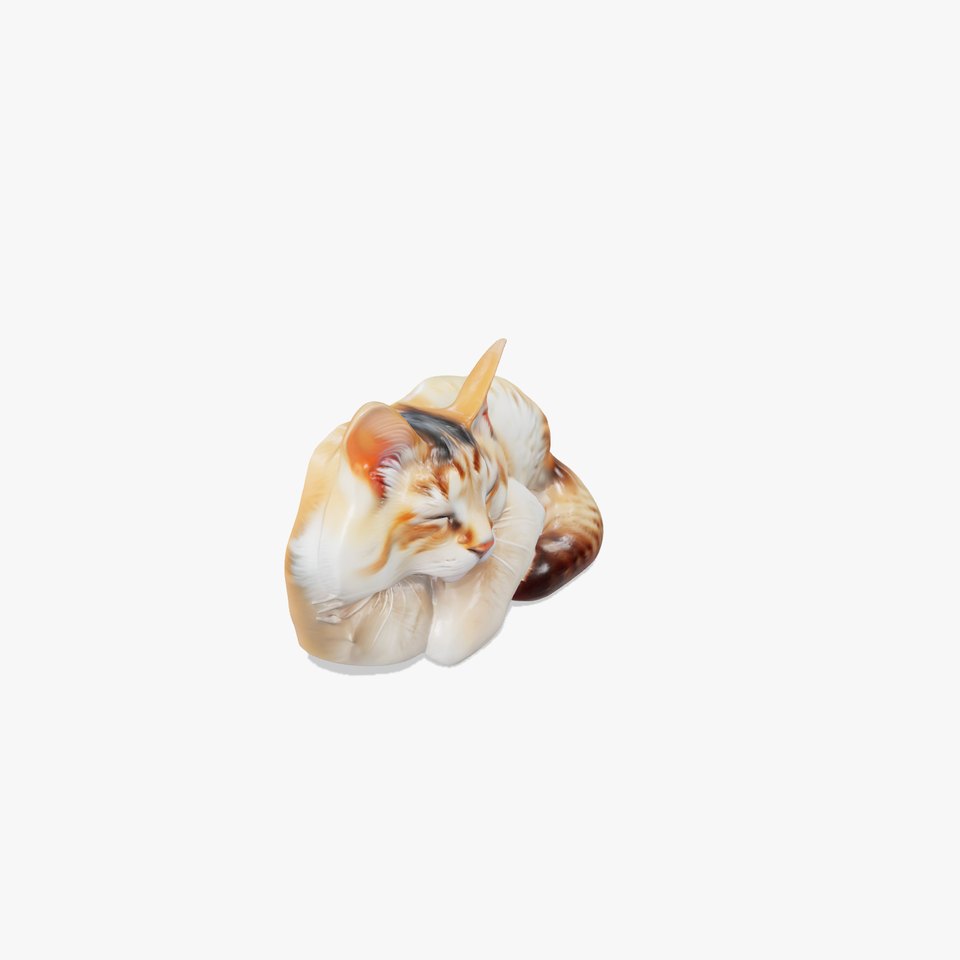 Sleeping Cat on Windowsill D Model Pack