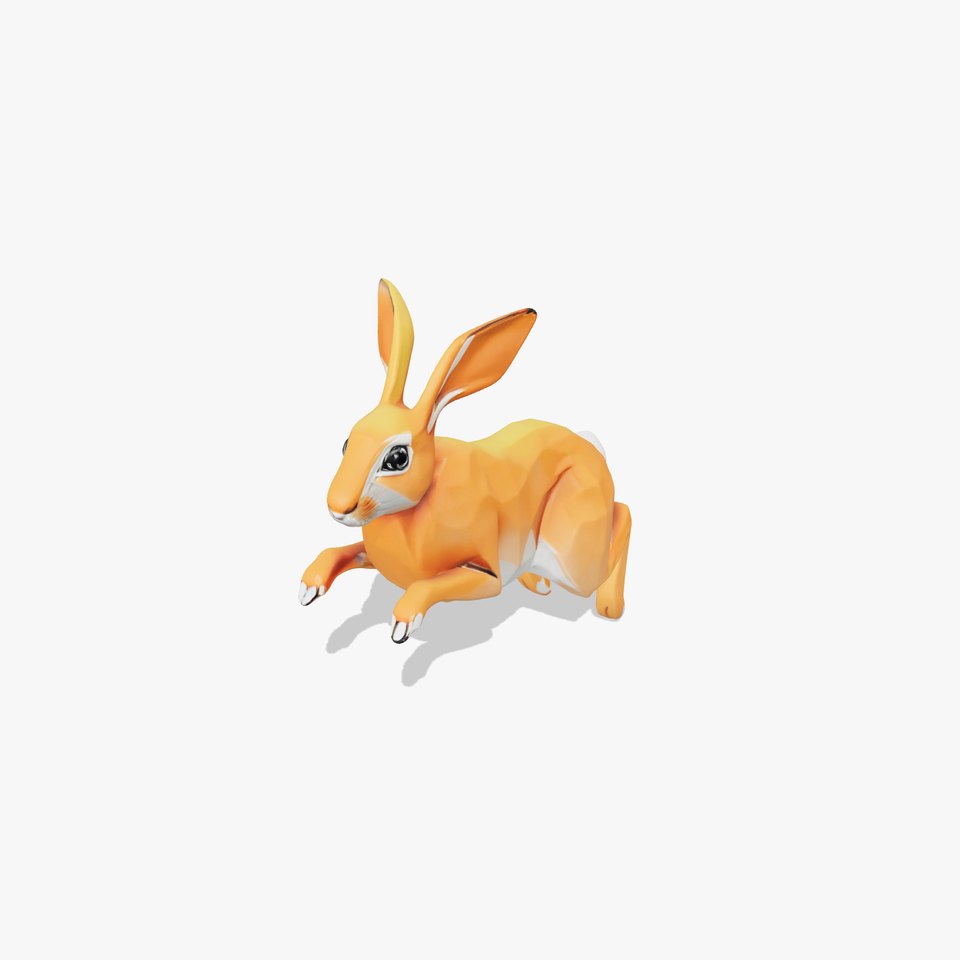 Dynamic Polygonal Hare Sculpture model pack