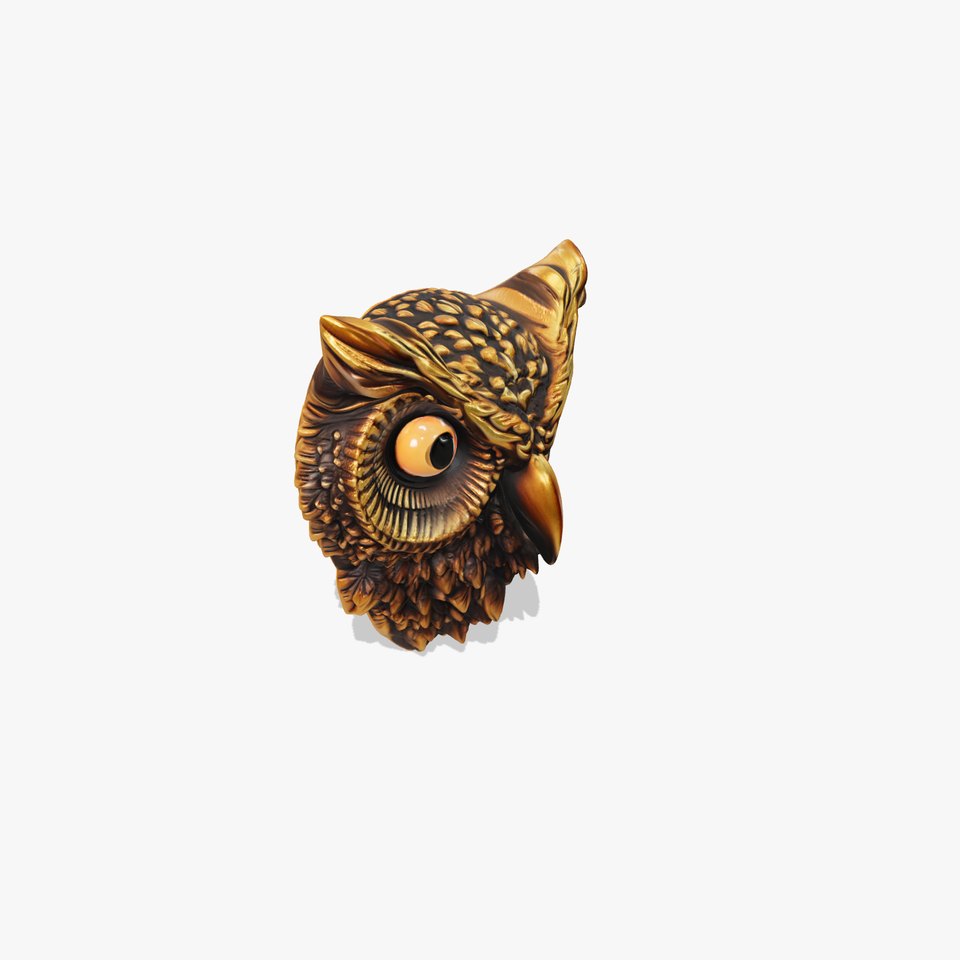 Owl Head Door Handle Bronze Sculpture model pack