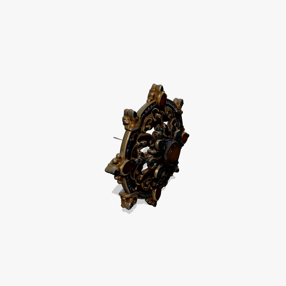Medieval Brooch with Precious Gems model pack