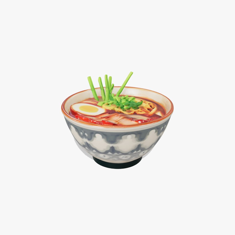 Gourmet Ramen Bowl with Pork and Egg D model pack