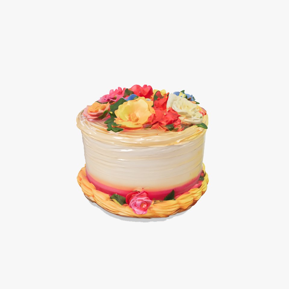 Celebratory Fondant Cake with Sugar Flowers model pack
