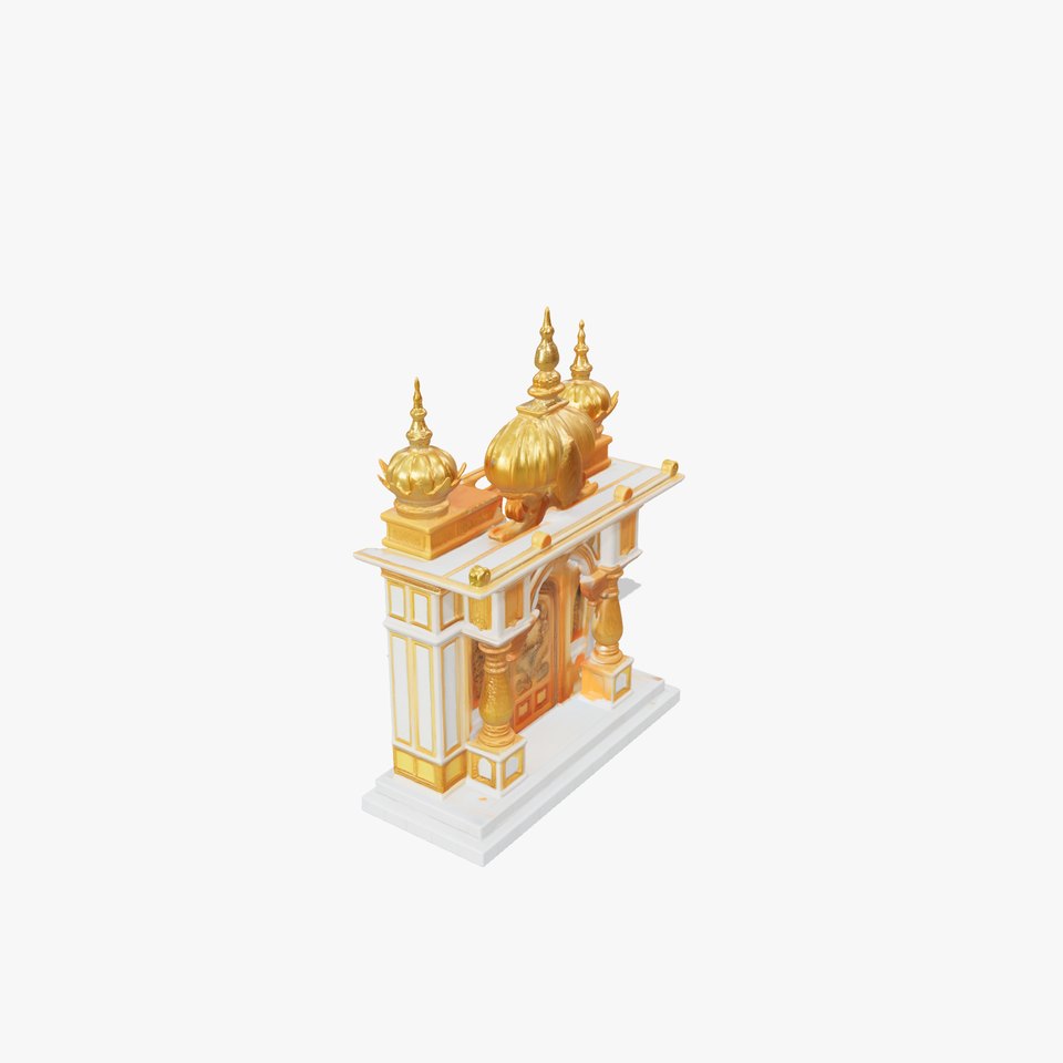 Ornate Temple with Brass Accents Model Pack