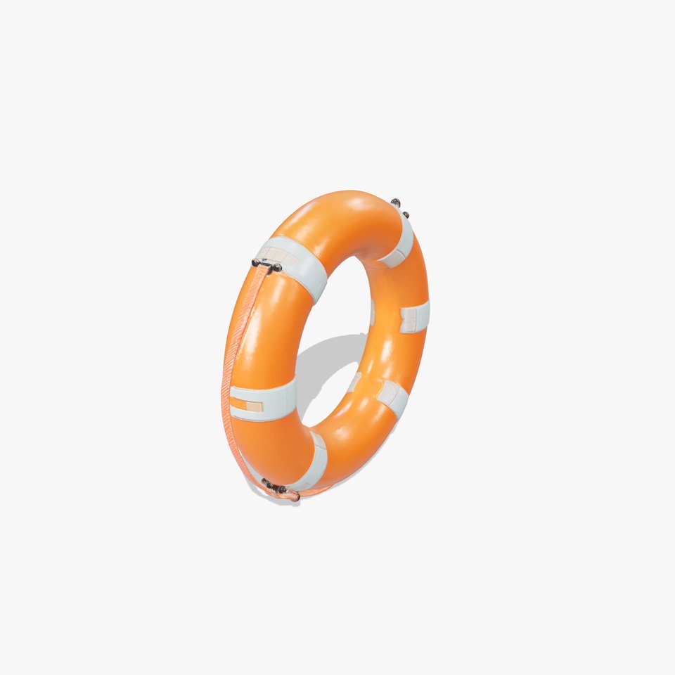 Realistic Lifebuoy with Reflective Stripes Model Pack