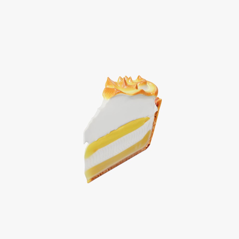 Lemon Meringue Pie Slice Realistic D Model Pack