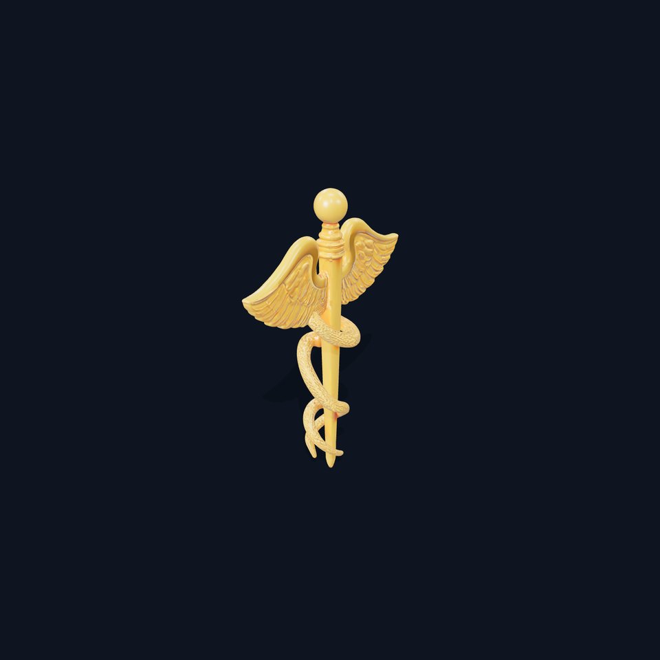 Golden Caduceus Model Pack for Medical Visualizations