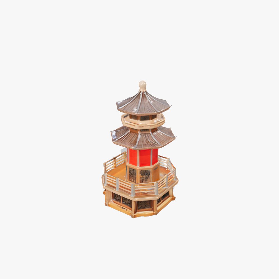 Traditional Pagoda Model Pack for Architectural Visualization