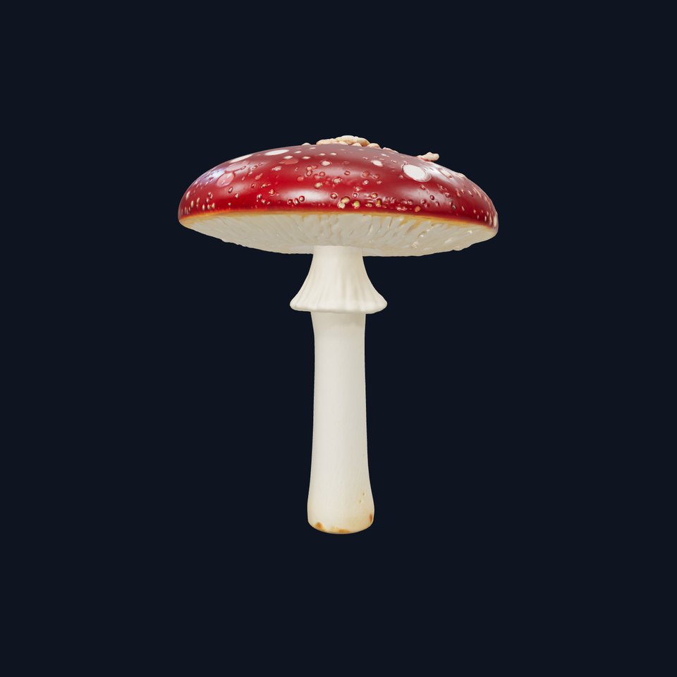 Realistic Red Mushroom D Model Pack