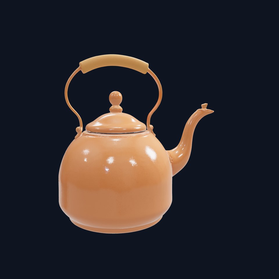 Copper Vintage Teapot D Model Pack