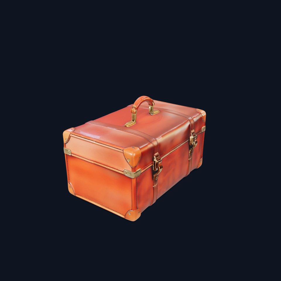 Vintage Leather Suitcase Model Pack