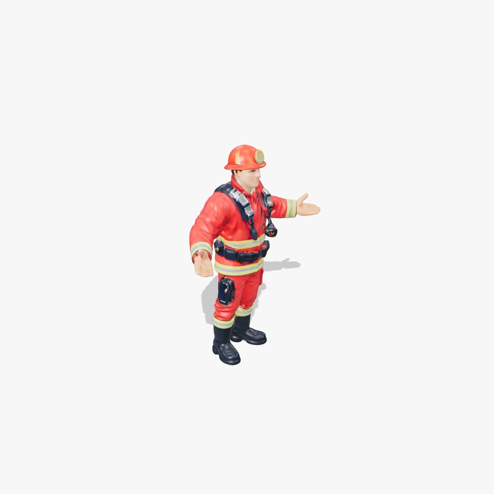 Rescue Firefighter D Model  High Detail GameReady Character