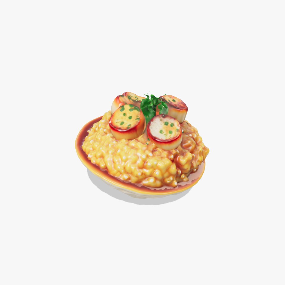 Gourmet Scallop Risotto Model Pack for Culinary Visualization