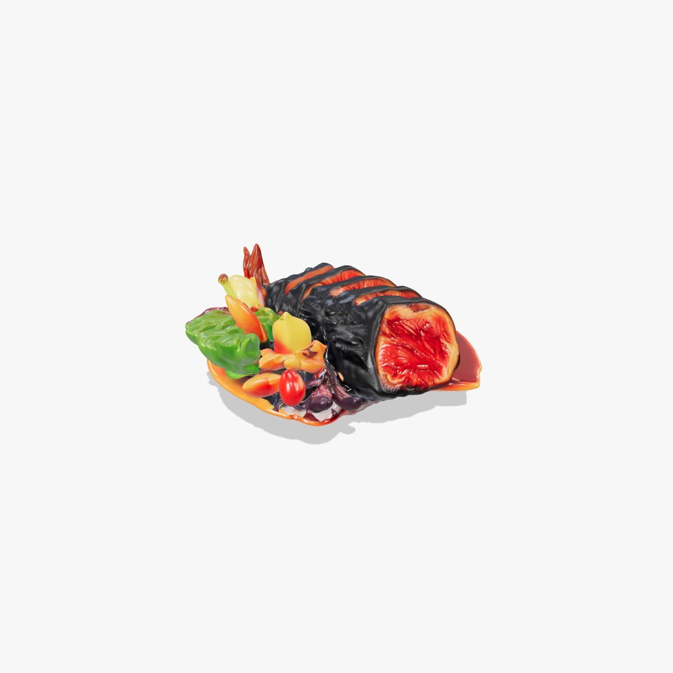 Gourmet Meal Model Pack with Vegetables and Sauce