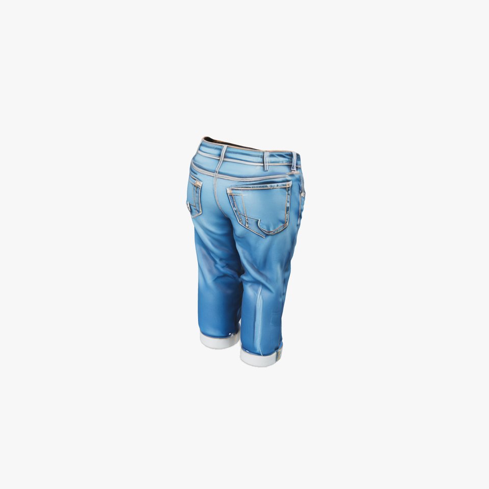 Stylized Denim Jeans D Model Pack