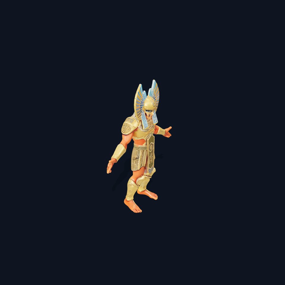Ancient Egyptian Warrior D Model with Golden Armor