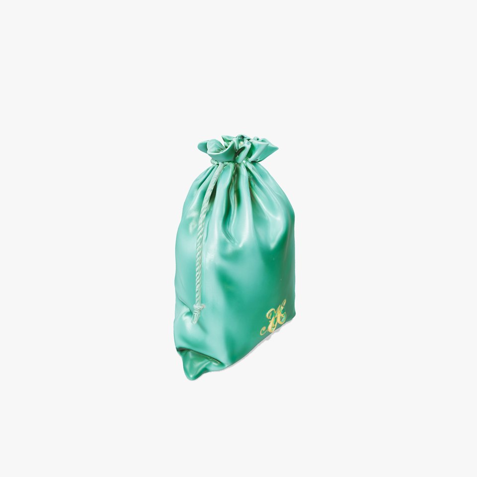 Elegant Green Velvet Drawstring Bag Model Pack
