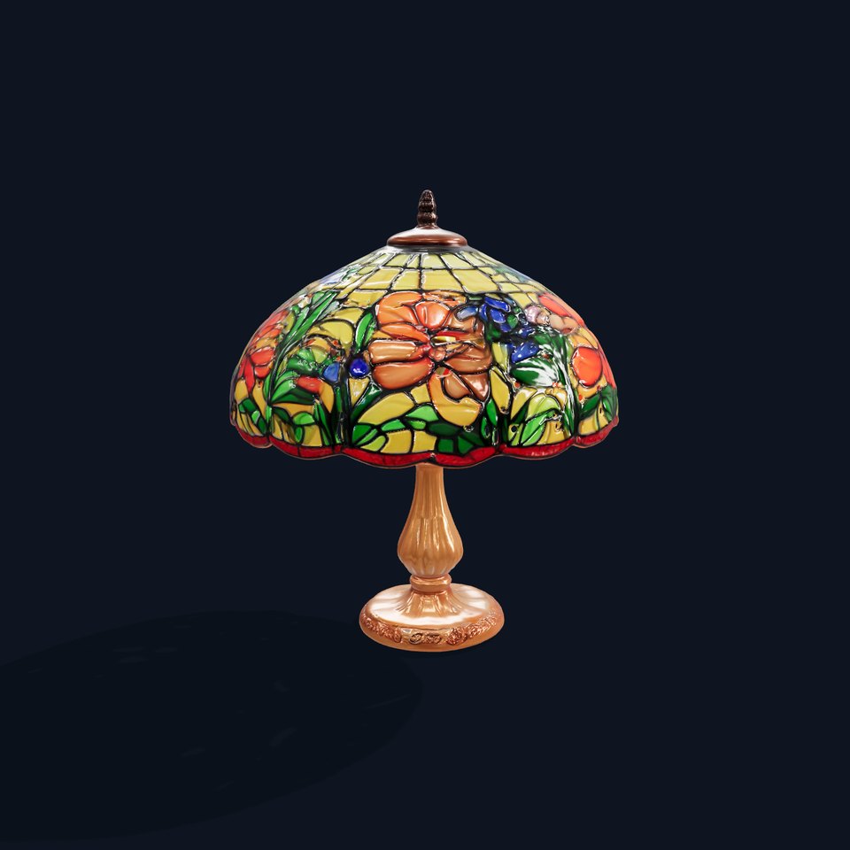 Art Nouveau Stained Glass Lamp Model Pack