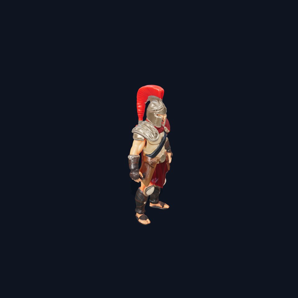 Spartan Warrior D Character Model with Armor and Helmet