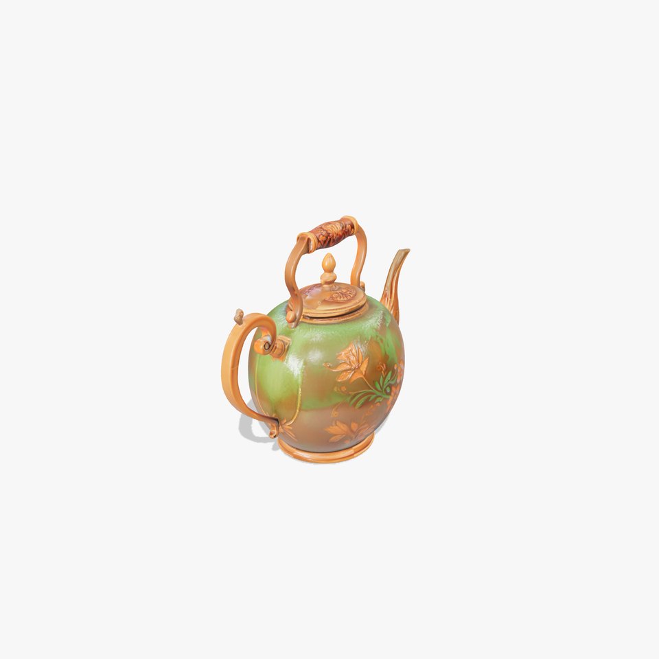 Antique Ornate Teapot D Model Pack