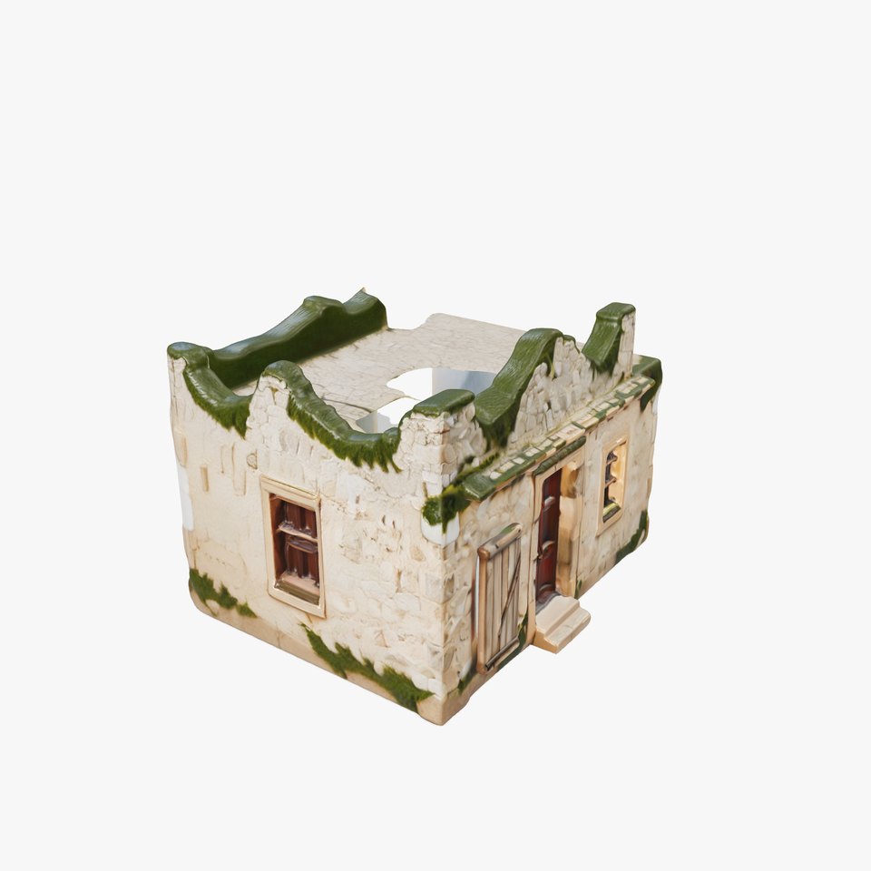 Rustic Stone House with Moss Model Pack