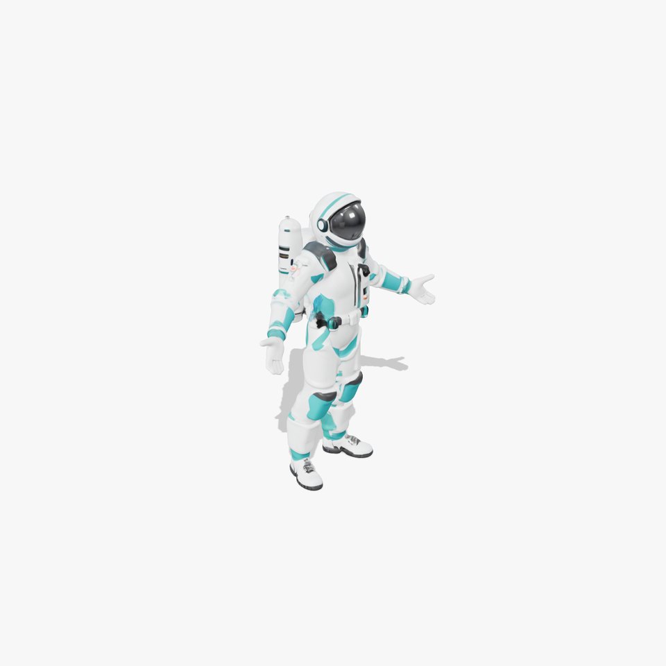 Futuristic Astronaut D Character Model with HighDetail Suit