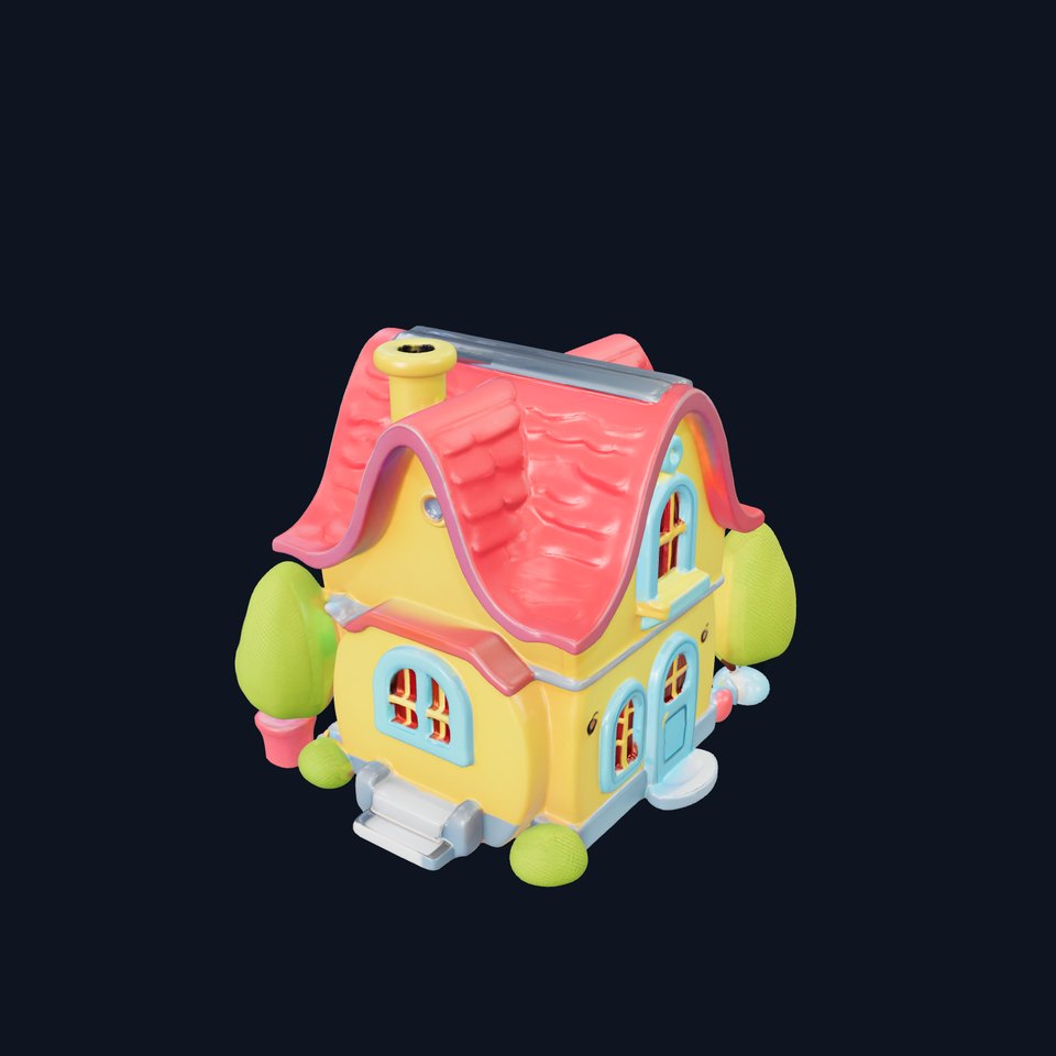 Cartoon House Model Pack with Three Levels of Detail