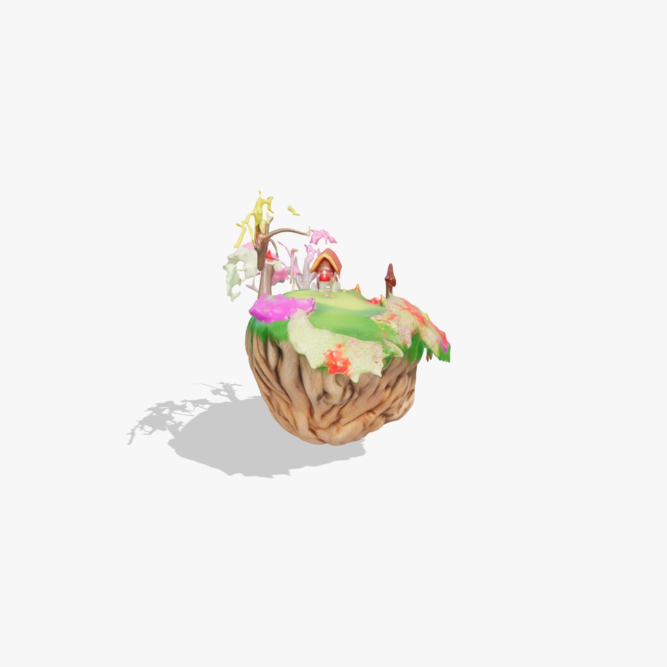 Floating Island Environment Model Pack with Flora and Fauna