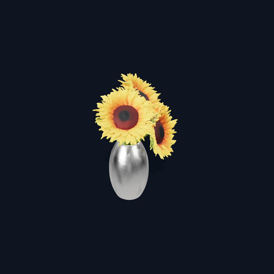Sunflower Vase Model Pack with PBR Textures