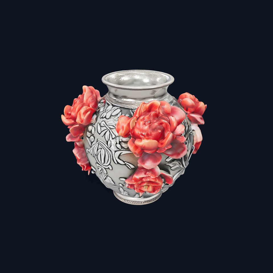 Ornate Floral Vase D Model Pack