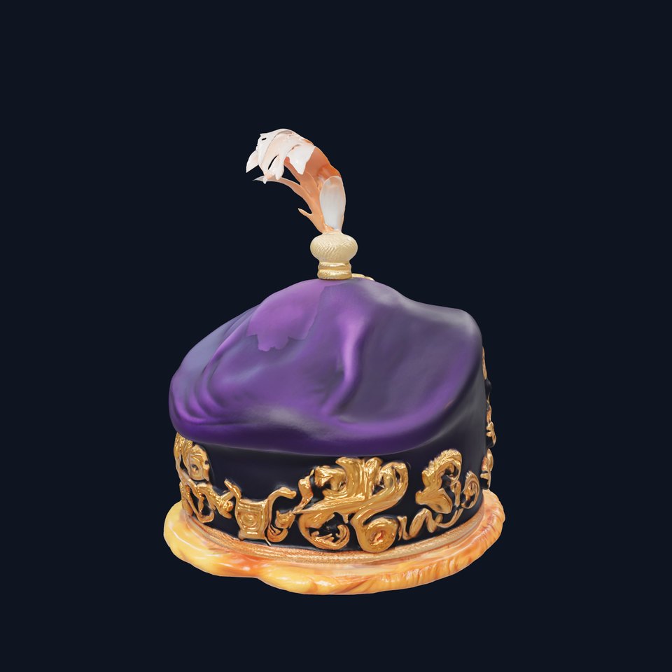 Elegant Embroidered Hat model pack with Feather Detail