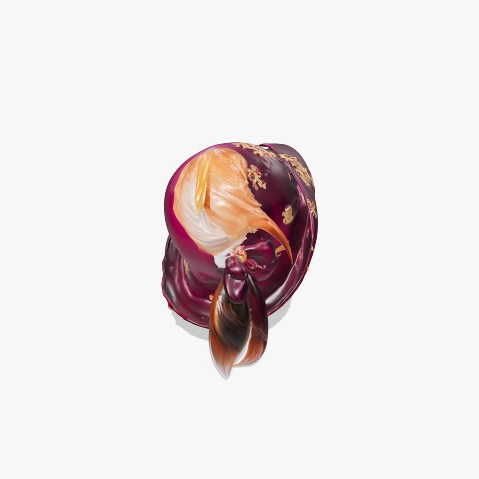 Renaissance Velvet Hat with Gold Embroidery Model Pack