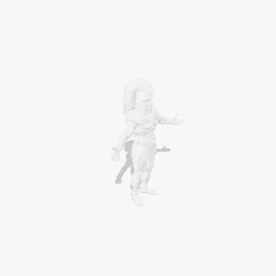 Ancient Warrior D Character Model with Detailed Armor and Rigging