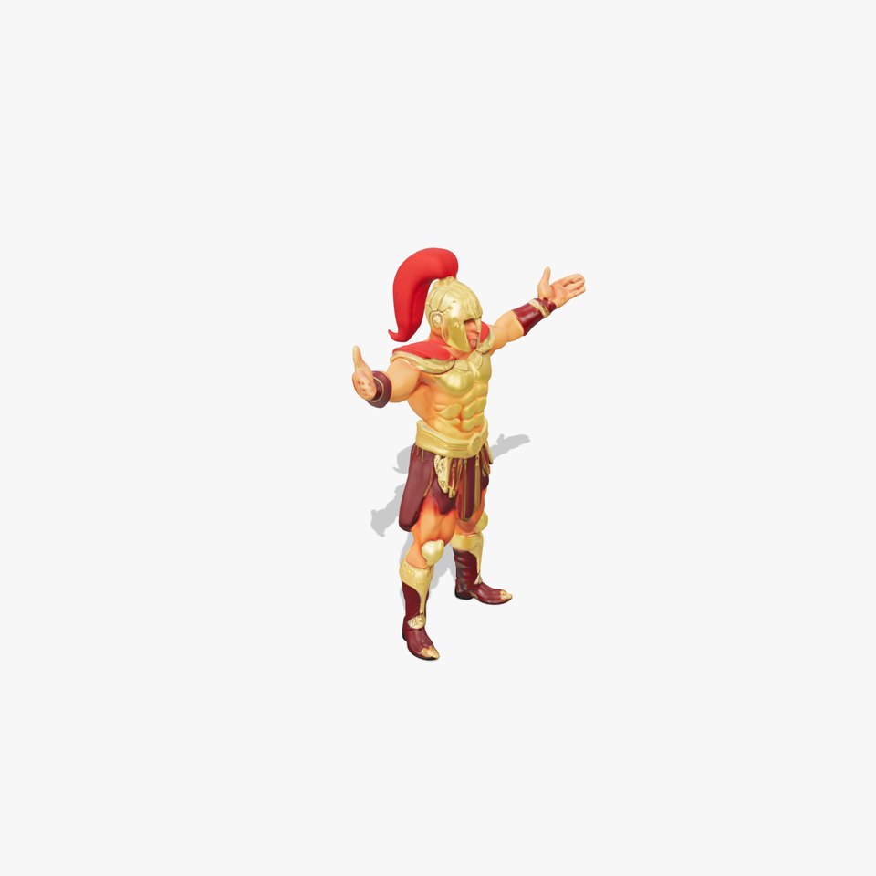 Spartan Warrior Heroic Gold Armor D Character Model