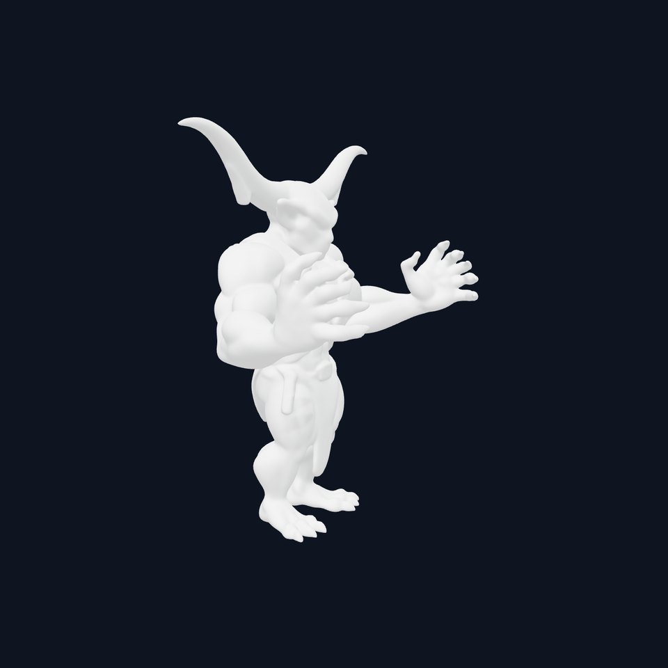 Red Horned Demon  HighDetail D Character Model with PBR Textures