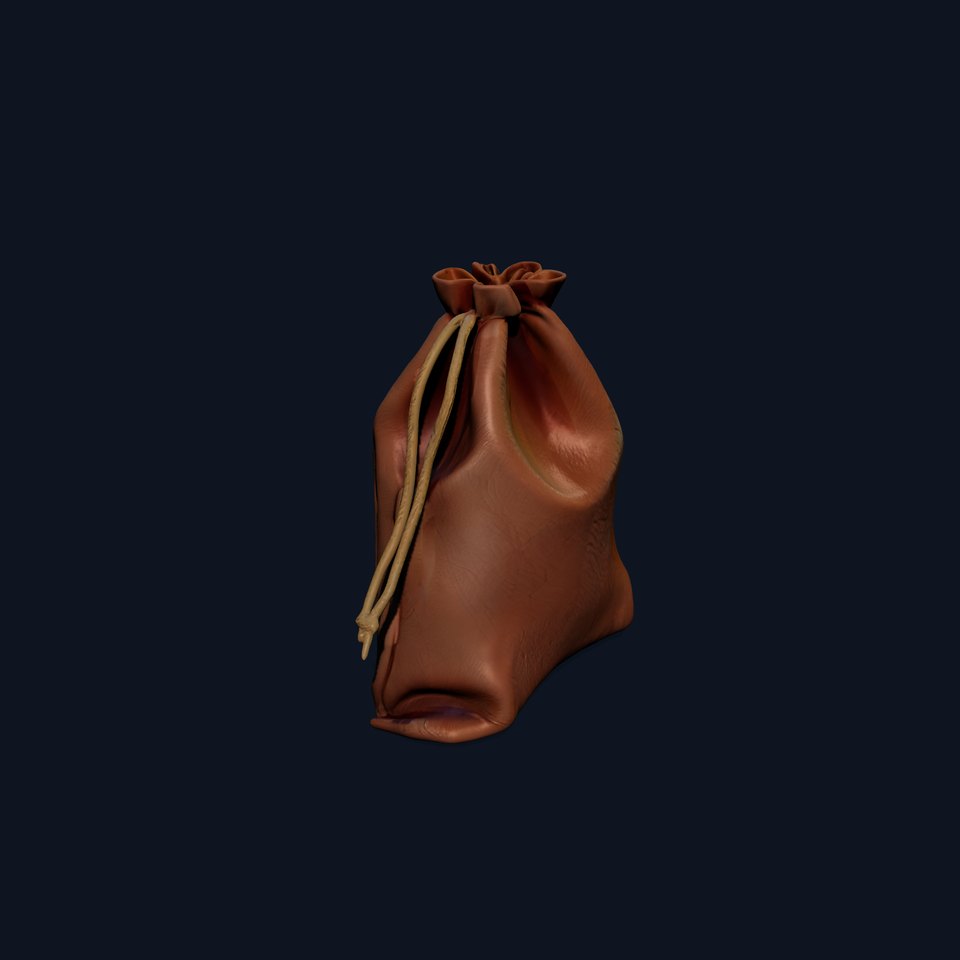 Leather Pouch Model Pack with Drawstring Closure
